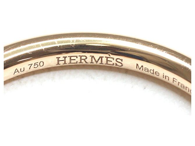 Ring Anel Clou de H da Hermès em ouro rosa Dourado - vista 3