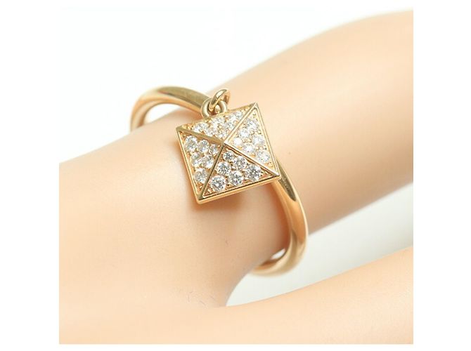 Ring Anel Clou de H da Hermès em ouro rosa Dourado - vista 5