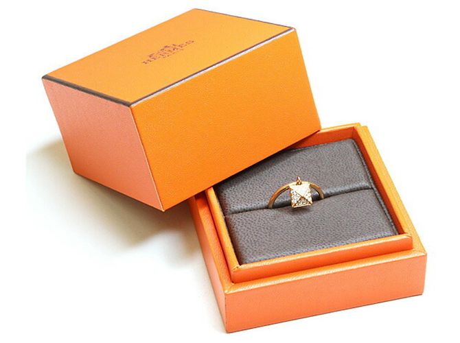 Ring Anel Clou de H da Hermès em ouro rosa Dourado - vista 6