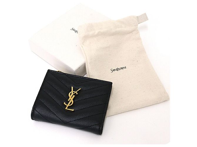Saint Laurent Monogram Bifold Wallet Cassandra Schwarz - Ansicht 2