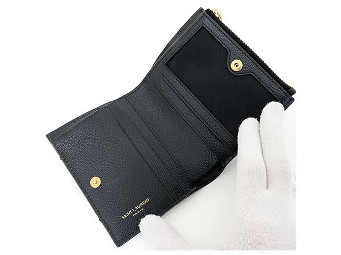 Saint Laurent Monogram Bifold Wallet Cassandra Schwarz - Ansicht 4
