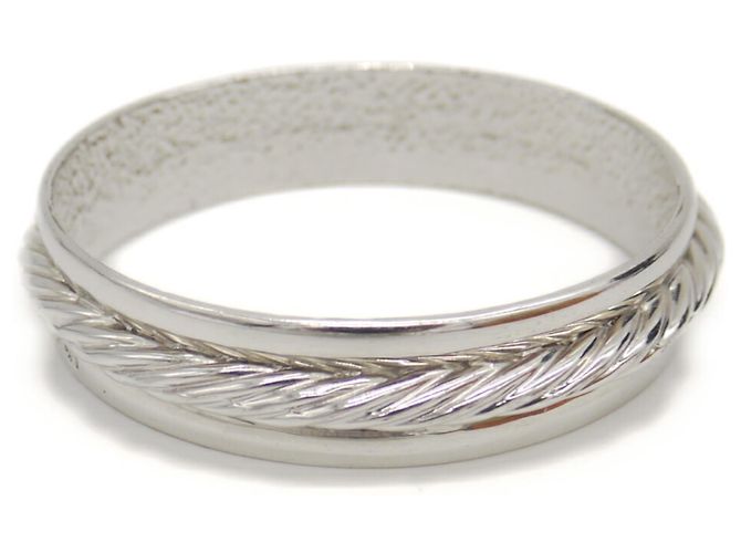 Bracelet jonc Chanel en argent - vue 3