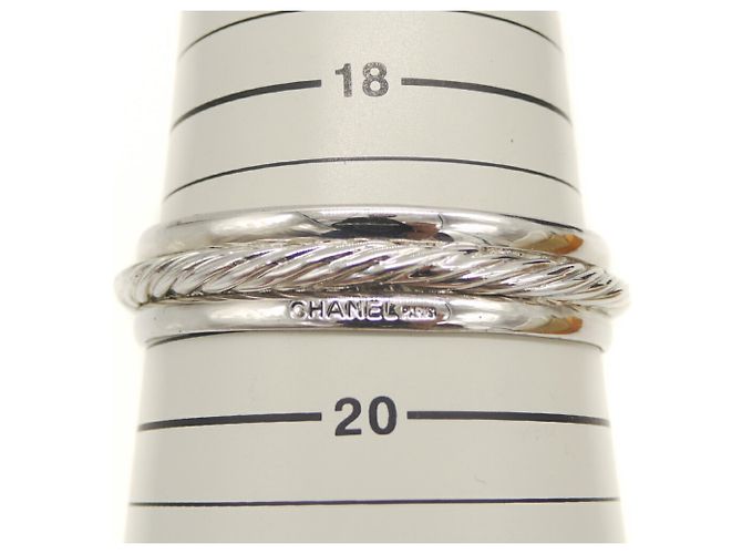Bracelet jonc Chanel en argent - vue 5