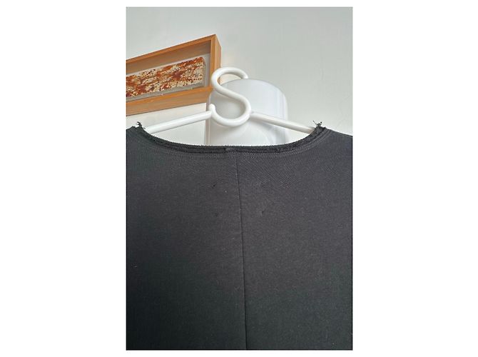 Munthe Plus Simonsen Giacca Peplum PLU in cotone nera con chiusura a gancio e occhiello Nero - vista 10