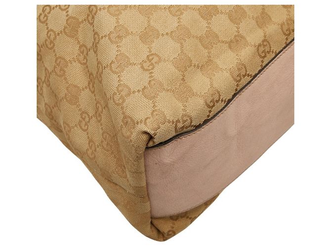 Borsa Tote Gucci GG Canvas Rosa Beige - vista 4