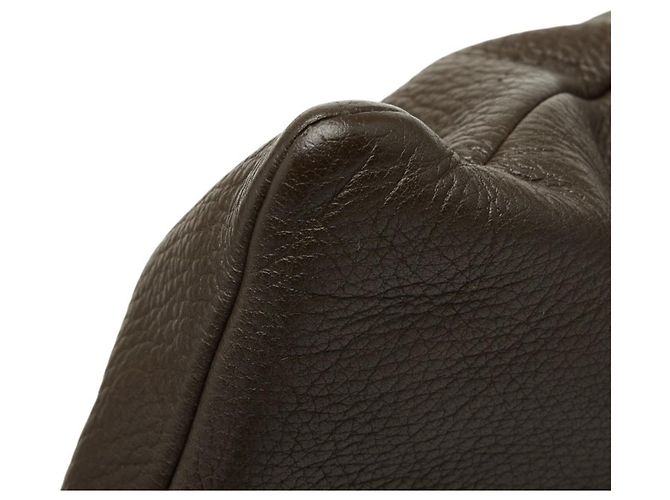 Borsa a tracolla in pelle marrone scuro Prada - vista 5