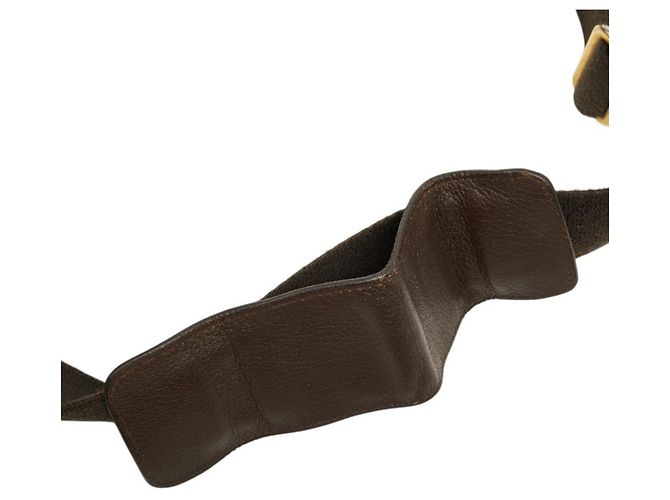 Borsa a tracolla in pelle marrone scuro Prada - vista 6