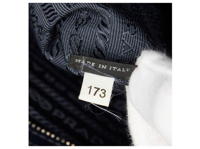 Valigetta Prada con logo a placca Triangle in pelle Saffiano blu navy - vista 13