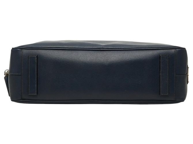 Valigetta Prada con logo a placca Triangle in pelle Saffiano blu navy - vista 3