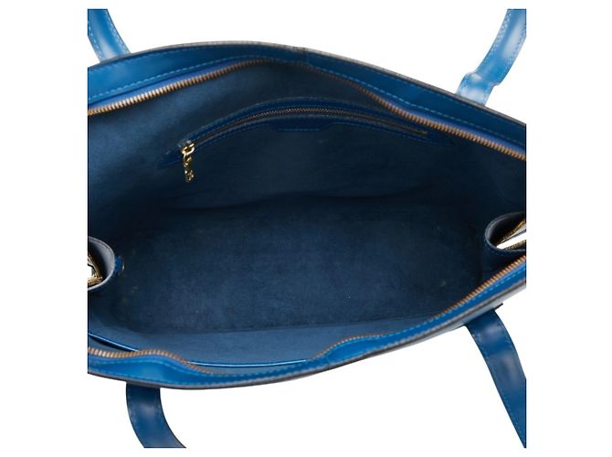 Borsa Tote Louis Vuitton Epi Lussac Blu - vista 9