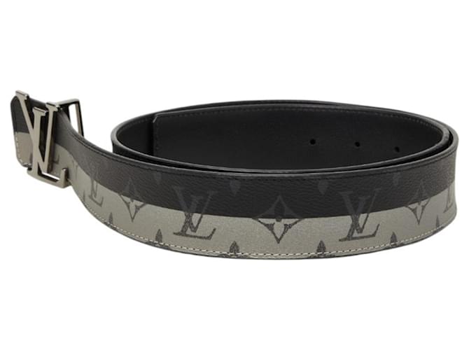 Cintura Louis Vuitton Monogram Eclipse Marrone Nero - vista 2