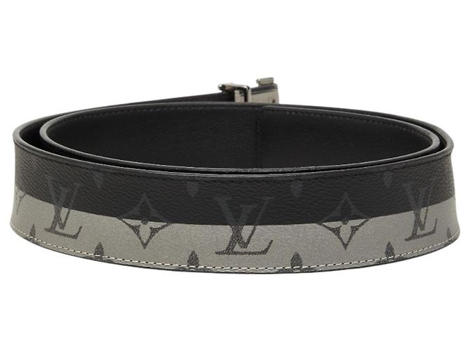 Cintura Louis Vuitton Monogram Eclipse Marrone Nero - vista 3