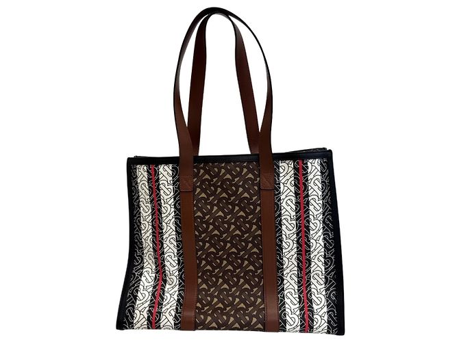 Borsa Tote Burberry TB marrone - vista 2