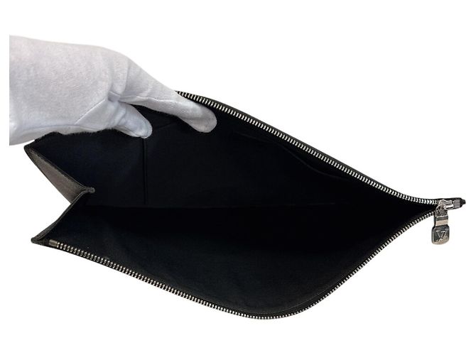 Louis Vuitton N61232 Christopher Nemes Pochette Jour GM Clutch Marrone Nero Bianco - vista 6