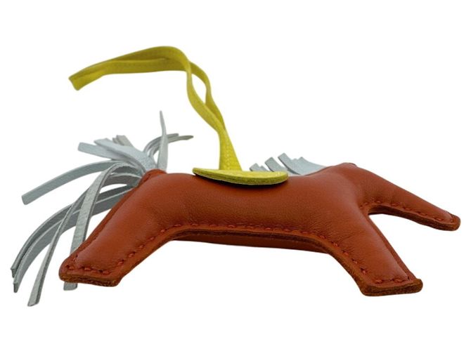 Portachiavi con charm a forma di cavallo Hermès Rodeo PM Marrone Giallo - vista 7