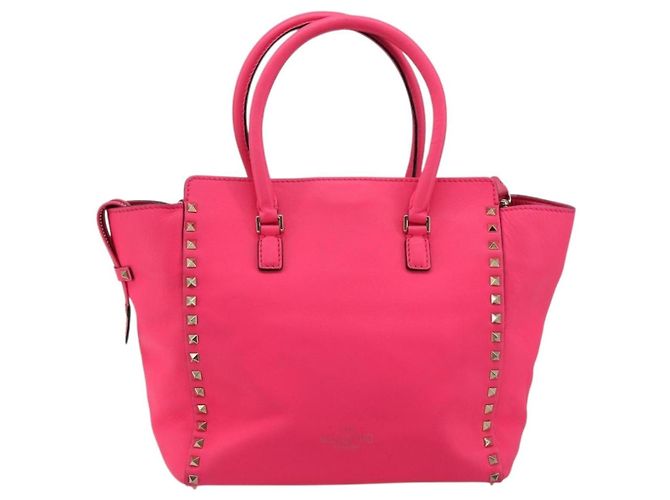 Tote Valentino Garavani Rockstud in pelle morbida Medium Rosa - vista 2