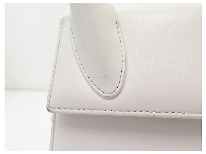 BORSA A SPALLA JACQUEMUS LE CHIQUITO 213BA002 PELLE BIANCA Bianco - vista 14