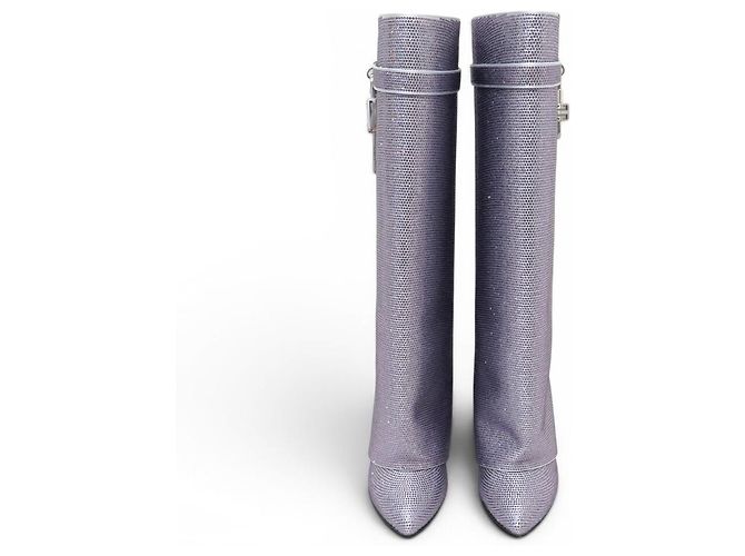 NEUE GIVENCHY SHARK LOCK STRASS & LEDER STIEFEL SCHUHE 39 Lila - Ansicht 7
