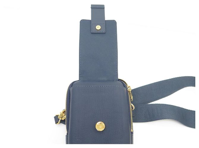 NUOVA SACOCHE LOUIS VUITTON X NIGO DOUBLE PHONE M81060 PELLE MONOGRAM DENIM Blu - vista 14