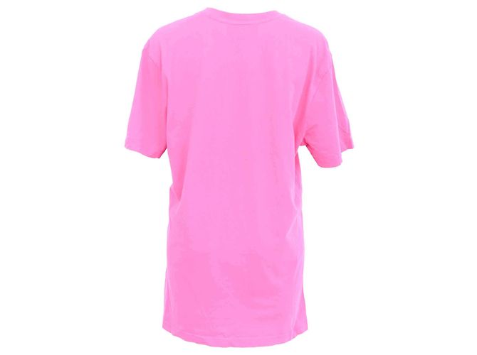 T-shirt Moschino con logo Double Question Mark in cotone rosa - vista 3