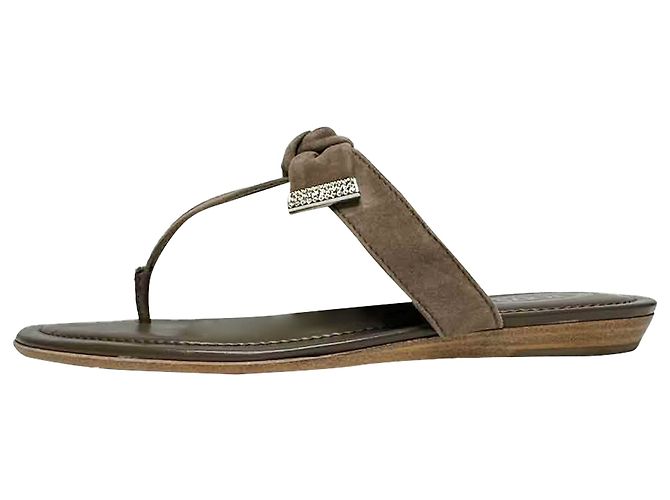 Sandali slide thong con dettaglio a fiocco in scamosciato marrone Tod's - vista 5