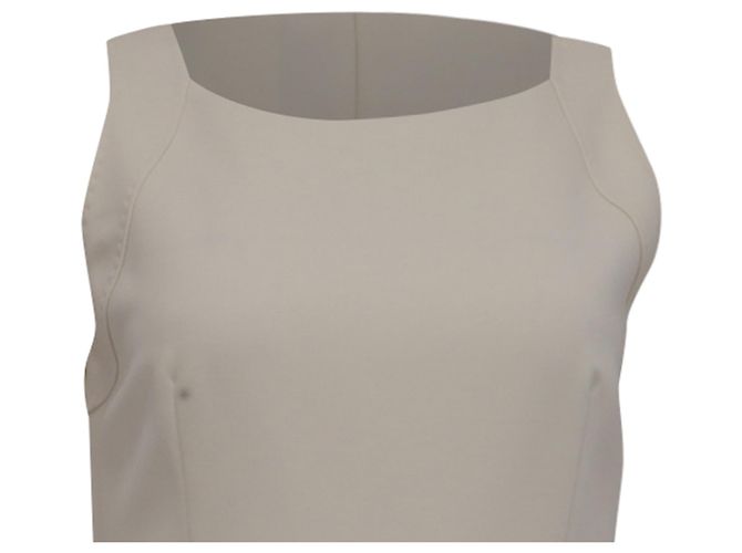 Vestido midi sem mangas Max Mara em lã marfim Branco Cru - vista 2