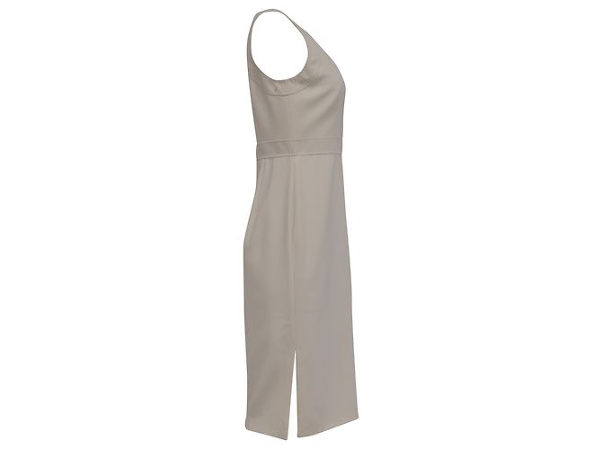 Vestido midi sem mangas Max Mara em lã marfim Branco Cru - vista 3