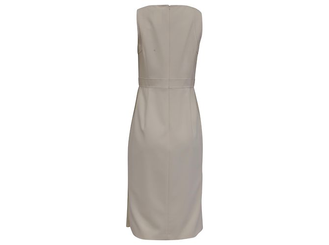 Vestido midi sem mangas Max Mara em lã marfim Branco Cru - vista 4