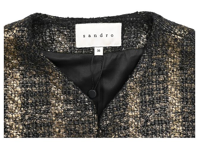 Sandro Cropped Blazer aus Metallic-Tweed Mehrfarben - Ansicht 7