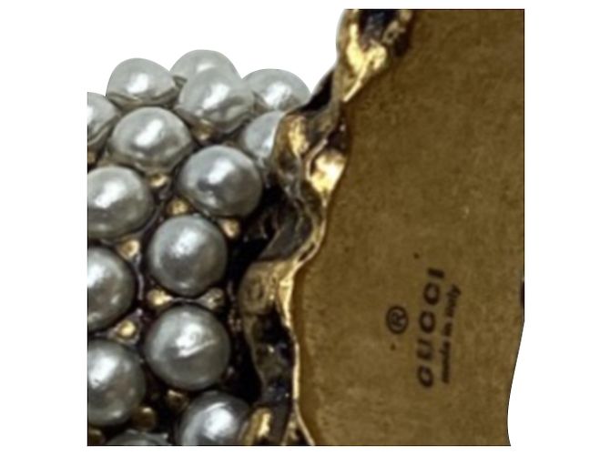 Gucci Ring aus goldfarbenem Metall mit Kunstperlen Golden - Ansicht 8