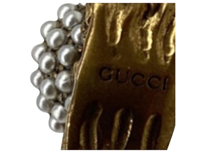 Gucci Ring aus goldfarbenem Metall mit Kunstperlen Golden - Ansicht 9