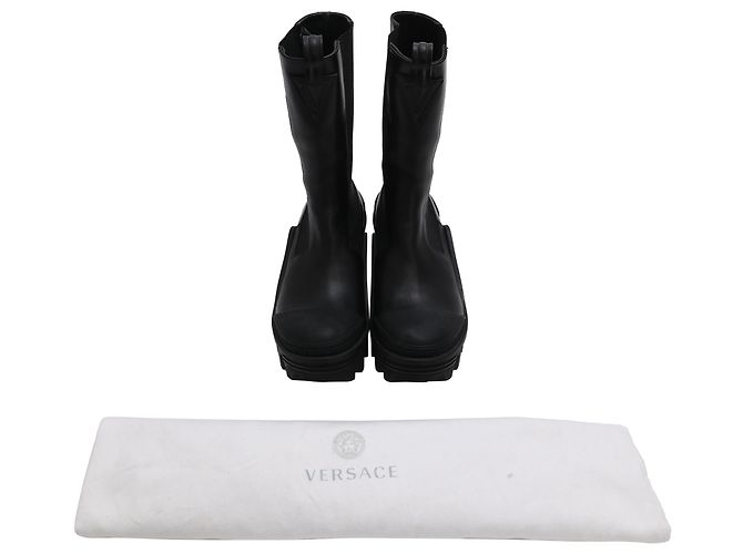 Versace Mid-Calf Chelsea Boots aus Leder in Schwarz - Ansicht 13