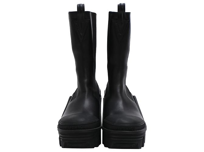 Versace Mid-Calf Chelsea Boots aus Leder in Schwarz - Ansicht 2