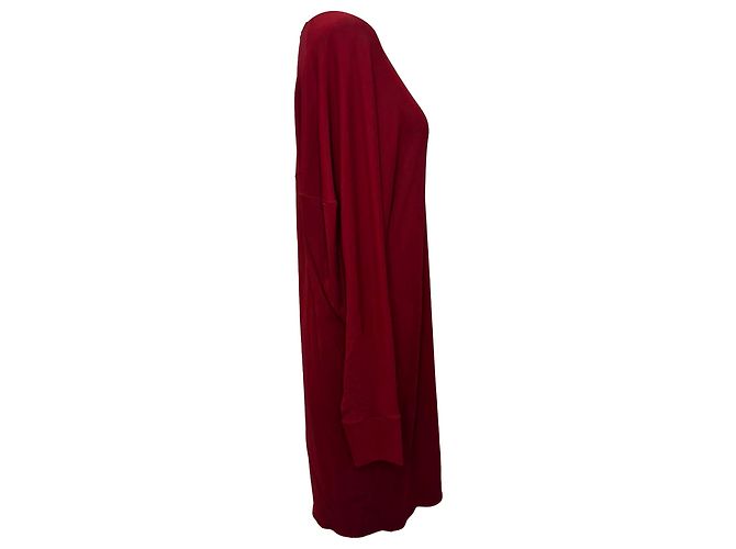 Mini abito a maniche lunghe Lanvin in viscosa bordeaux Rosso Bordò - vista 2