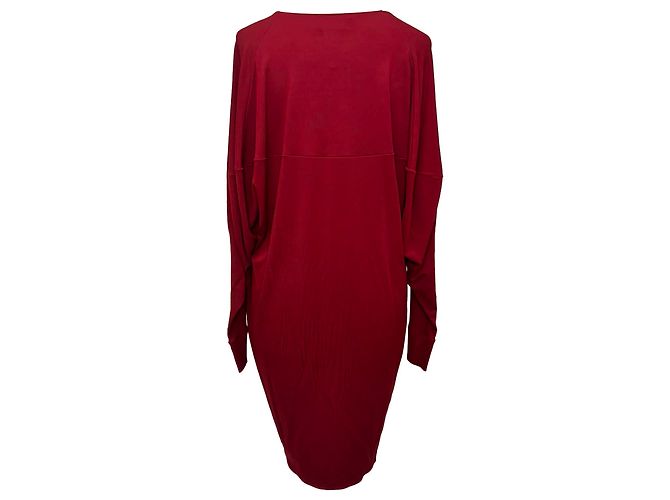 Mini abito a maniche lunghe Lanvin in viscosa bordeaux Rosso Bordò - vista 3