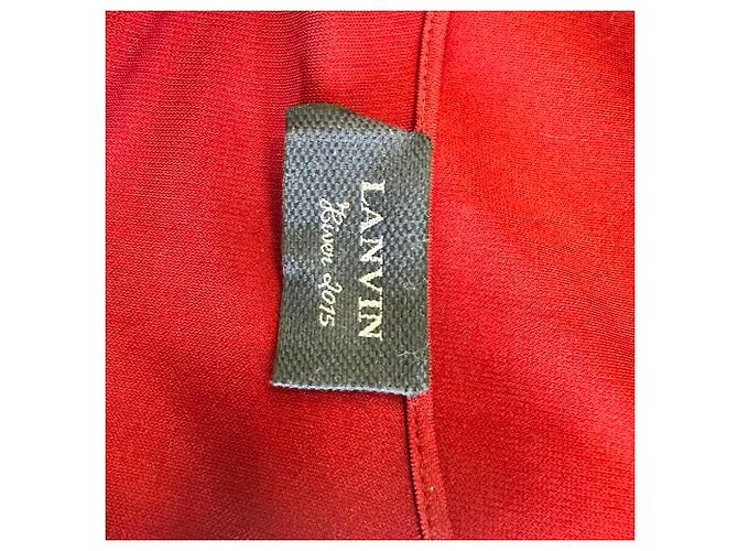 Mini abito a maniche lunghe Lanvin in viscosa bordeaux Rosso Bordò - vista 4