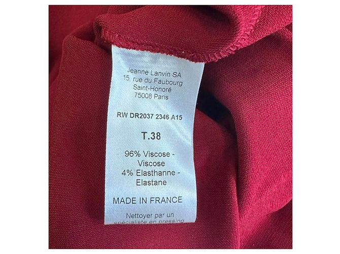 Mini abito a maniche lunghe Lanvin in viscosa bordeaux Rosso Bordò - vista 5