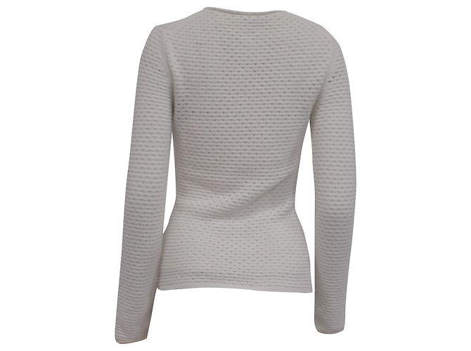 Suéter de punto de ganchillo Chloé en algodón blanco Crudo - vista 4