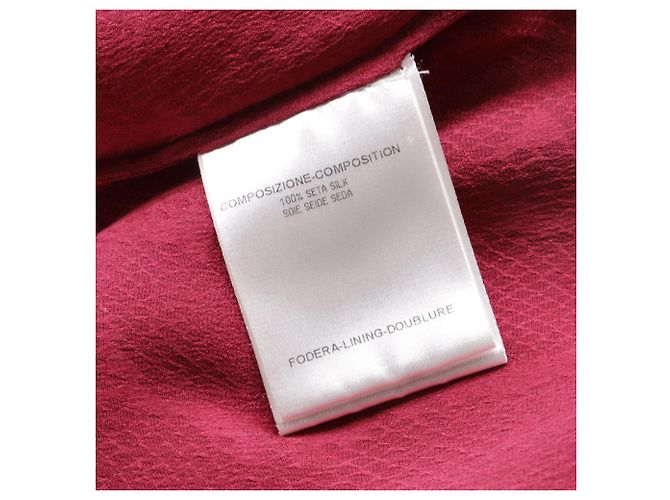 Camicetta Gucci in seta bordeaux con fiocco texturizzato Rosso Bordò - vista 6