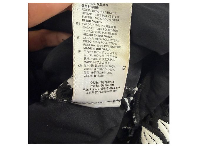Sandro Paris Romantisches Guipure-Spitzen-Minikleid aus schwarzem Polyester - Ansicht 11