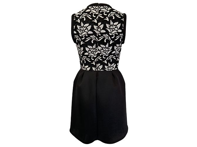 Sandro Paris Romantisches Guipure-Spitzen-Minikleid aus schwarzem Polyester - Ansicht 3
