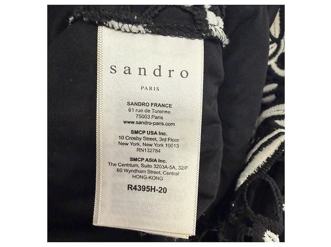 Sandro Paris Romantisches Guipure-Spitzen-Minikleid aus schwarzem Polyester - Ansicht 8