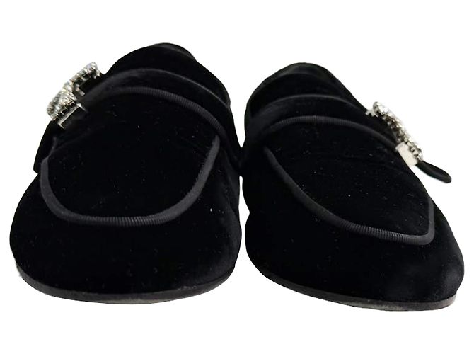 Tod's Loafer aus schwarzem Samt mit Kristallbesatz - Ansicht 2