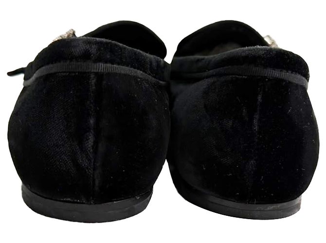 Tod's Loafer aus schwarzem Samt mit Kristallbesatz - Ansicht 3