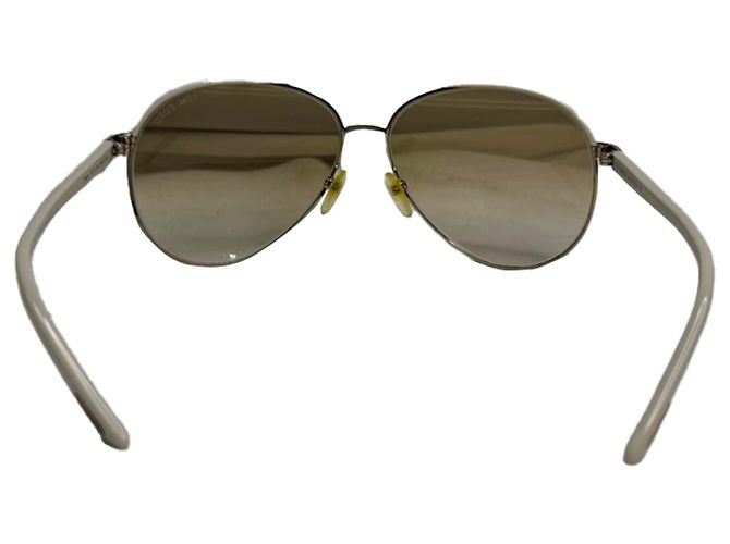 Occhiali da sole aviator Tom Ford in acetato avorio Bianco Crudo - vista 3
