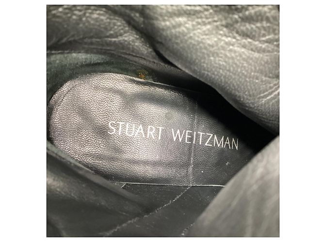 Botas Stuart Weitzman con borde deshilachado en terciopelo azul - vista 10