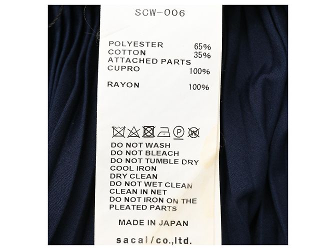 Falda midi plisada Sacai en poliéster azul marino - vista 5