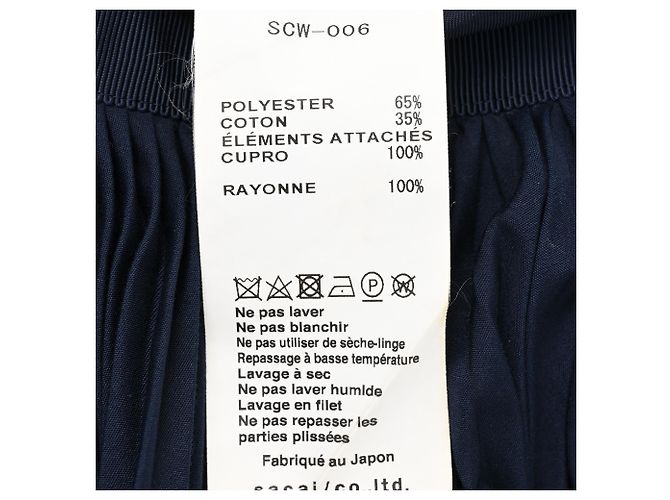 Falda midi plisada Sacai en poliéster azul marino - vista 7