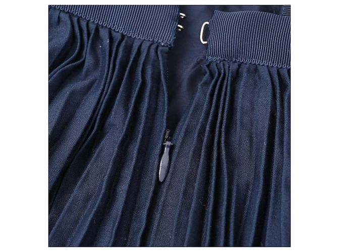 Falda midi plisada Sacai en poliéster azul marino - vista 8