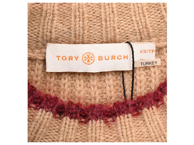 Tory Burch Eden Plaid Pullover aus mehrfarbiger Wolle - Ansicht 4